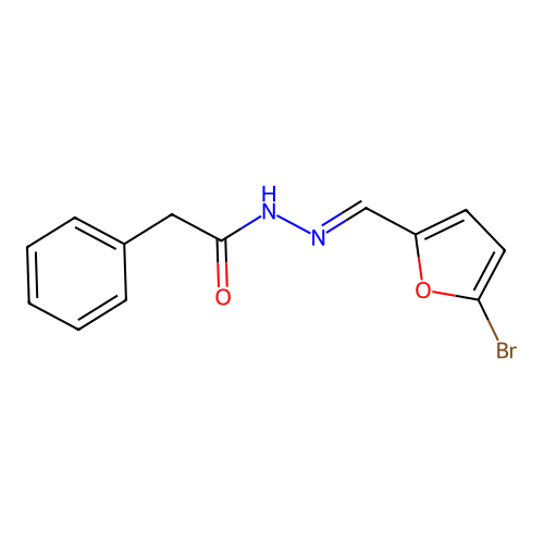 N-[(E)-(5-bromofuran-2-yl)methylideneamino]-2-phenylacetamide structure