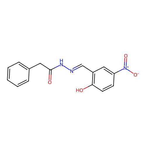 N-[(2-hydroxy-5-nitrophenyl)methylideneamino]-2-phenylacetamide structure