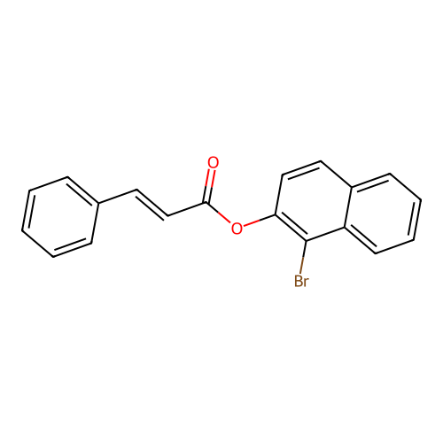1-bromo-2-naphthyl (2E)-3-phenylprop-2-enoate structure