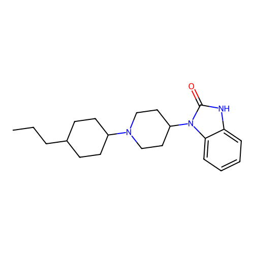 1-(1-(4-propylcyclohexyl)piperidin-4-yl)-1H-benzo[d]imidazol-2(3H)-one structure