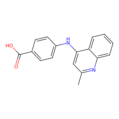 4-[(2-methylquinolin-4-yl)amino]benzoic Acid structure