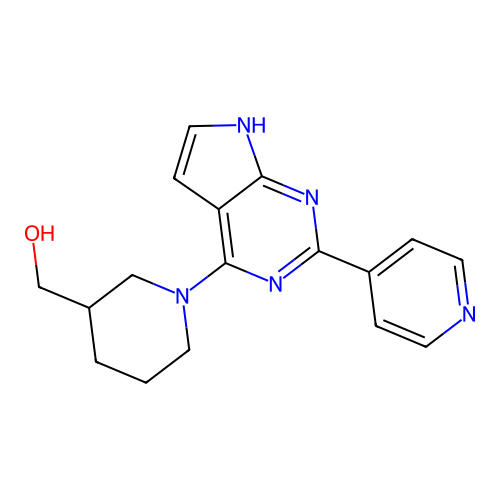 1-[2-(4-Pyridinyl)-7h-pyrrolo[2,3-d]pyrimidin-4-yl]-3-piperidinemethanol structure