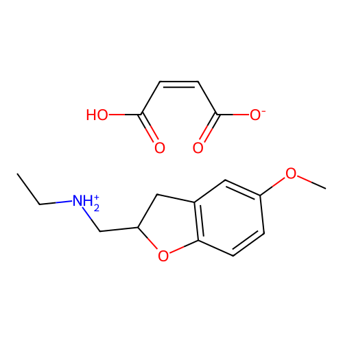 2-Benzofuranmethylamine, 2,3-dihydro-N-ethyl-5-methoxy-, maleate (1:1) structure