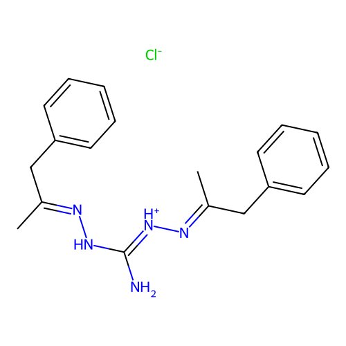 Carbonimidic dihydrazide, bis(1-methyl-2-phenylethylidene)-, monohydrochloride structure