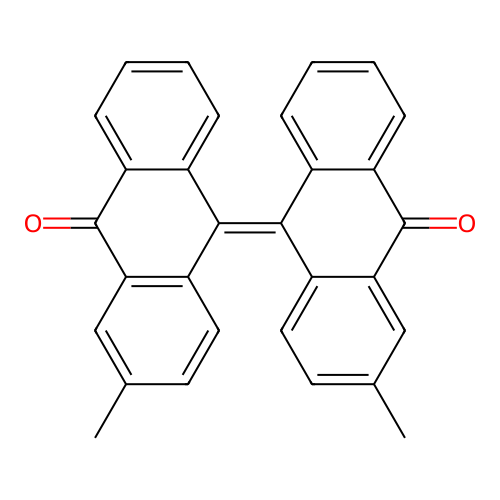 2-Methyl-10-(3-methyl-10-oxoanthracen-9-ylidene)anthracen-9-one structure