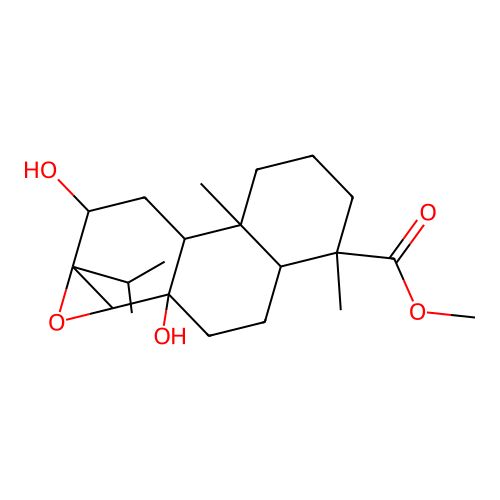 methyl 8,12-dihydroxy-13,14-epoxyabietan-18-oate structure