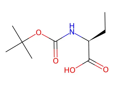 (S)-2-((tert)-Butoxycarbonyl)amino)butanoic acid structure