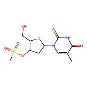 3'-Mesyl-2',3'-dideoxythymidine structure