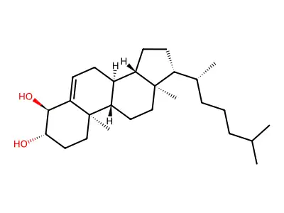 Cholest-5-ene-3,4-diol, (3beta,4alpha)- structure