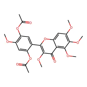 Flavone, 2',5'-dihydroxy-3,4',5,6,7-pentamethoxy-, diacetate structure