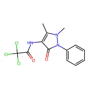 2,2,2-trichloro-N-(1,5-dimethyl-3-oxo-2-phenyl-2,3-dihydro-1H-pyrazol-4-yl)acetamide structure