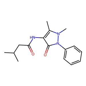 N-(1,5-dimethyl-3-oxo-2-phenyl-2,3-dihydro-1H-pyrazol-4-yl)-3-methylbutanamide structure