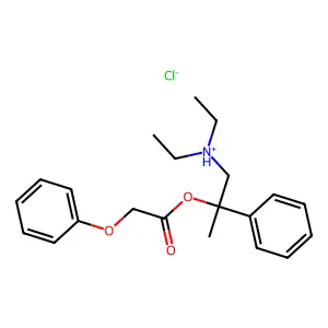 1-(Diethylamino)-2-phenylpropan-2-yl phenoxyacetate--hydrogen chloride (1/1) structure