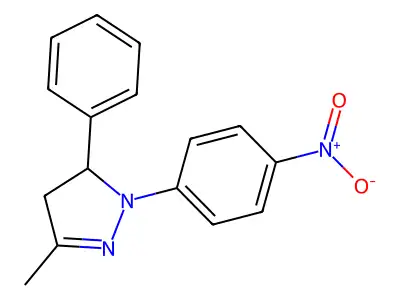 3-methyl-1-(4-nitrophenyl)-5-phenyl-4,5-dihydro-1H-pyrazole structure