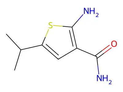2-Amino-5-isopropylthiophene-3-carboxamide structure