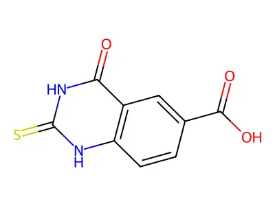 1,2,3,4-Tetrahydro-4-oxo-2-thioxoquinazoline-6-carboxylic acid structure