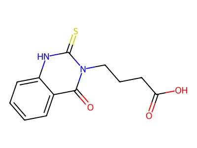 1,4-Dihydro-4-oxo-2-thioxo-3(2H)-quinazolinebutanoic acid structure