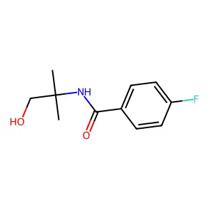 4-fluoro-N-(2-hydroxy-1,1-dimethylethyl)benzamide structure