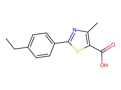 2-(4-Ethylphenyl)-4-methyl-1,3-thiazole-5-carboxylic acid structure