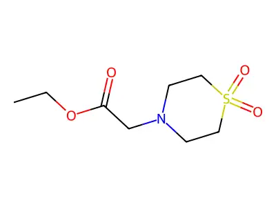 Ethyl 2-(1,1-dioxo-1lambda6-thiomorpholin-4-yl)acetate structure