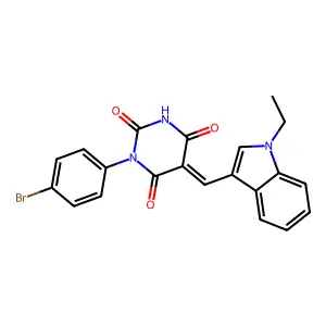 (5E)-1-(4-bromophenyl)-5-[(1-ethylindol-3-yl)methylidene]-1,3-diazinane-2,4,6-trione structure