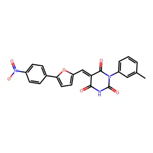 (5Z)-1-(3-methylphenyl)-5-[[5-(4-nitrophenyl)furan-2-yl]methylidene]-1,3-diazinane-2,4,6-trione structure