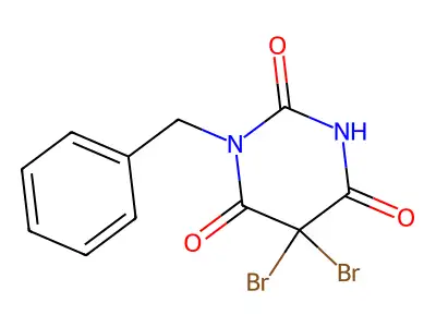 1-benzyl-5,5-dibromo-2,4,6(1H,3H,5H)-pyrimidinetrione structure