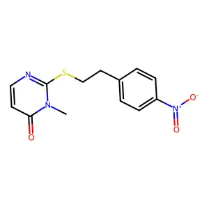 2-[(2-{4-nitrophenyl}ethyl)sulfanyl]-3-methyl-4(3H)-pyrimidinone structure