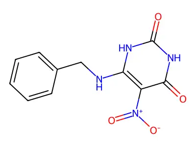 6-(benzylamino)-5-nitro-2,4(1H,3H)-pyrimidinedione structure