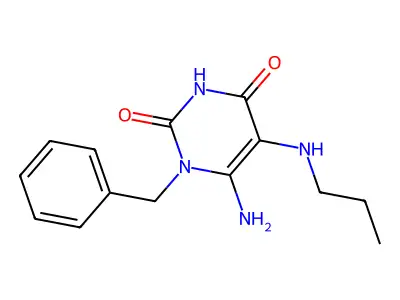 6-Amino-1-benzyl-5-(propylamino)-1,2,3,4-tetrahydropyrimidine-2,4-dione structure
