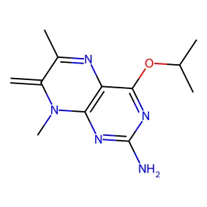 6,8-Dimethyl-7-methylidene-4-propan-2-yloxypteridin-2-amine structure