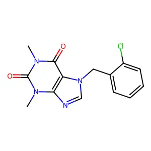 7-(2-chlorobenzyl)-1,3-dimethyl-3,7-dihydro-1H-purine-2,6-dione structure