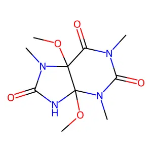 4,5-dimethoxy-1,3,7-trimethyltetrahydro-1H-purine-2,6,8(3H)-trione structure