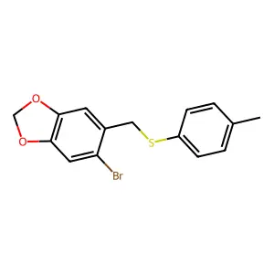 5-Bromo-6-{[(4-methylphenyl)sulfanyl]methyl}-1,3-benzodioxole structure