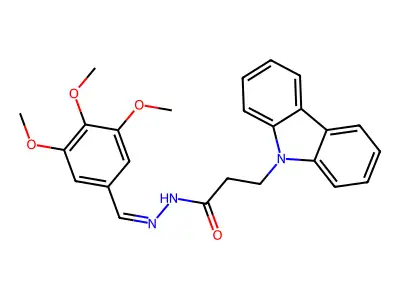 3-carbazol-9-yl-N-[(Z)-(3,4,5-trimethoxyphenyl)methylideneamino]propanamide structure