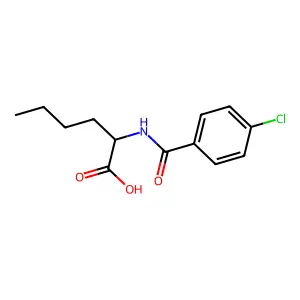 N-[(4-chlorophenyl)carbonyl]norleucine structure