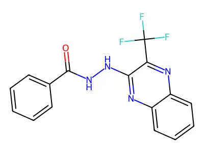 N'-[3-(trifluoromethyl)-2-quinoxalinyl]benzenecarbohydrazide structure
