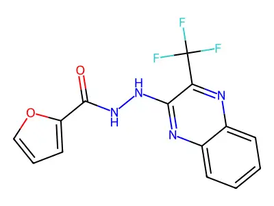 N'-[3-(trifluoromethyl)-2-quinoxalinyl]-2-furohydrazide structure