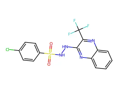 4-chloro-N'-[3-(trifluoromethyl)-2-quinoxalinyl]benzenesulfonohydrazide structure