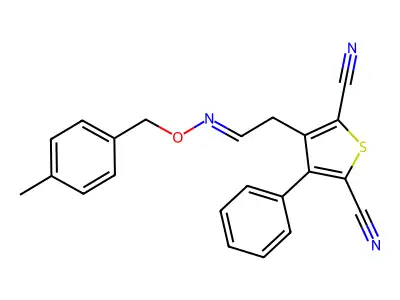 3-(2-{[(4-Methylbenzyl)oxy]imino}ethyl)-4-phenyl-2,5-thiophenedicarbonitrile structure