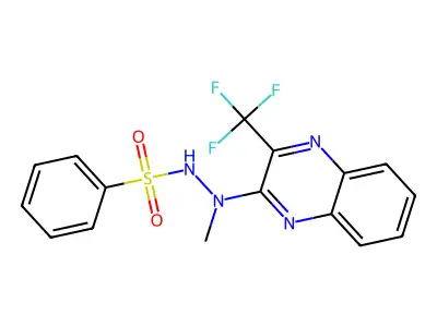 N'-methyl-N'-[3-(trifluoromethyl)quinoxalin-2-yl]benzenesulfonohydrazide structure