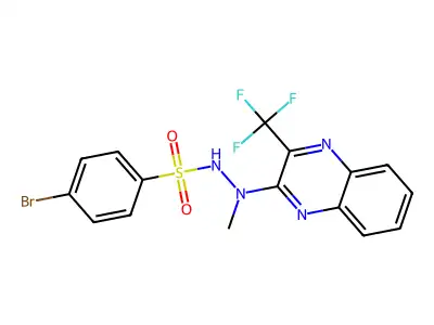 4-bromo-N'-methyl-N'-[3-(trifluoromethyl)-2-quinoxalinyl]benzenesulfonohydrazide structure