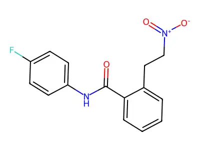 N-(4-fluorophenyl)-2-(2-nitroethyl)benzamide structure
