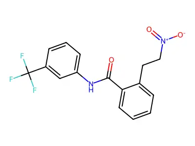 2-(2-nitroethyl)-N-[3-(trifluoromethyl)phenyl]benzamide structure