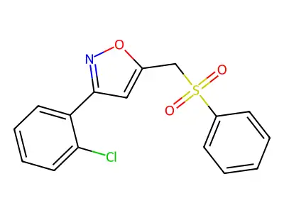 3-(2-Chlorophenyl)-5-[(phenylsulfonyl)methyl]isoxazole structure