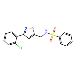 N-{[3-(2-chlorophenyl)-5-isoxazolyl]methyl}benzenesulfonamide structure