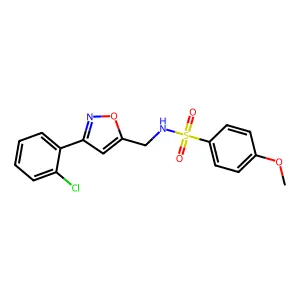 N-{[3-(2-chlorophenyl)-5-isoxazolyl]methyl}-4-methoxybenzenesulfonamide structure