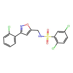 2,5-dichloro-N-{[3-(2-chlorophenyl)-5-isoxazolyl]methyl}benzenesulfonamide structure