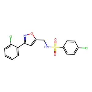 4-chloro-N-{[3-(2-chlorophenyl)-5-isoxazolyl]methyl}benzenesulfonamide structure