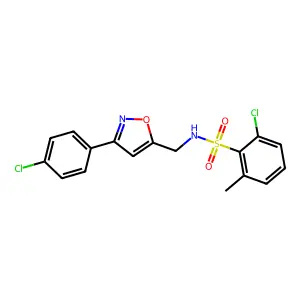 2-chloro-N-{[3-(4-chlorophenyl)-5-isoxazolyl]methyl}-6-methylbenzenesulfonamide structure